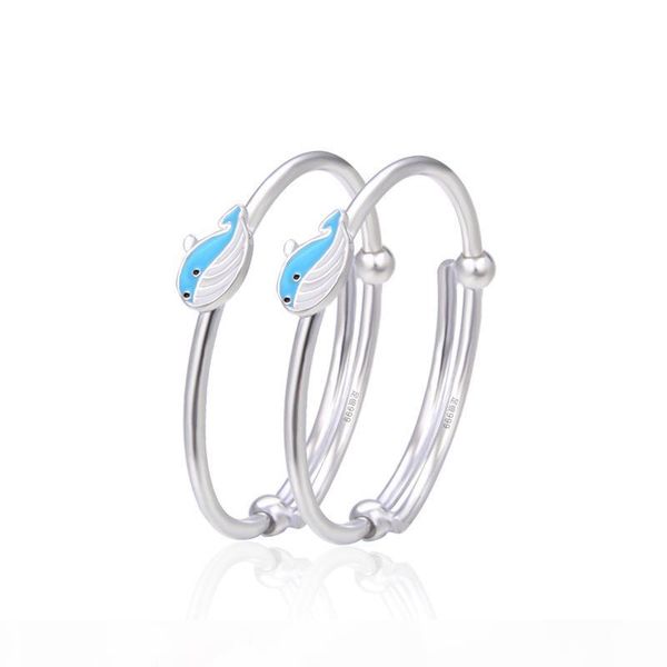 

super cute baby bangles allergic 999 sterling silver cartoon baby bracelet bangles for babies 1 pair nice gift dropshipping, Black