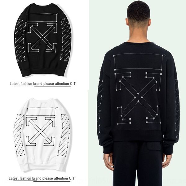 

2019 autumn and winter new velvet round neck ow sweater 2019 autumn and winter new velvet pullover round neck pullover ow sweater, Black