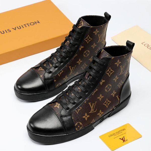 

fashion boots mens shoes sneakers tattoo sneaker boot fashion luxury chaussures pour hommes casual mens shoes boots bottes hommes leather, Black