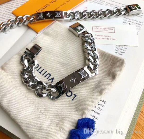 

paris designers bracelets for men woman 316l chain louis bracelet designers bangle fashion silver luxurys jewelry gift with box, Golden;silver