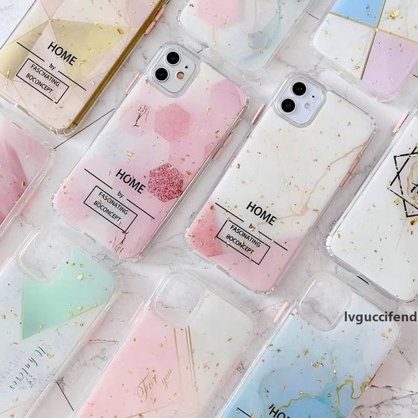 

luxury marble sparkle case for iphone 11 pro max xs max x xr 8 7 6 foil bling glitter sequin soft tpu stone rock confetti flake back cover