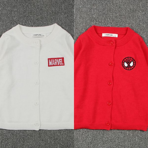 

marvel 2020 пальто трикотаж свитер мальчиков вышитые картины хлопка детский трикотаж кондиционер пальто, Blue