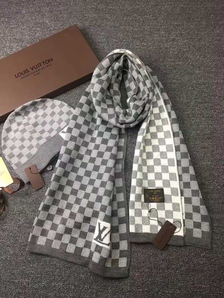 

designer fashion luxury combination of men's and women's scarves and hats winter new knitted hat and scarf wholesale ing, Blue;gray