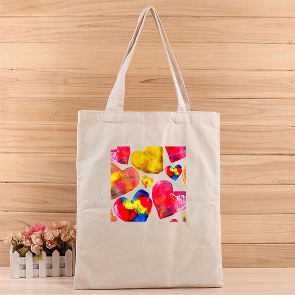 

fashion creative colorful heart girl and women casual canvas tote bags suit for shopping,gift,wedding, birthday or anything else