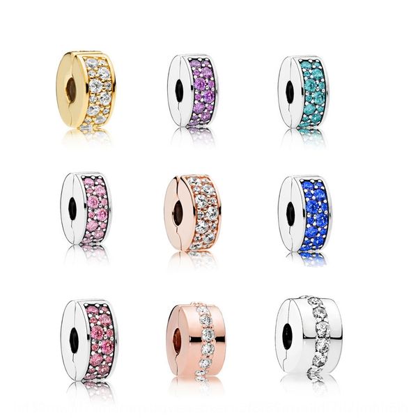 

ruez9 diy accessories copper platinum white diamond positioning diy bead hole bead card buckle fixed buckle big hole beads bracelet scattere, Silver