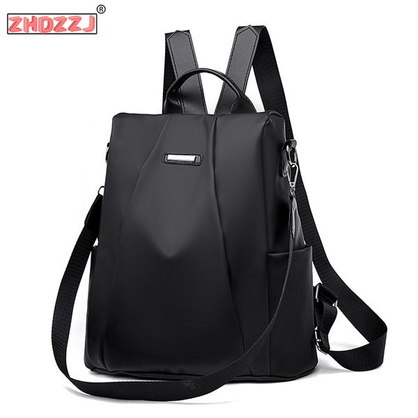 

women lady fashion new anti-theft oxford solid color backpack female women black school teenager girl travel shoulder bags gift