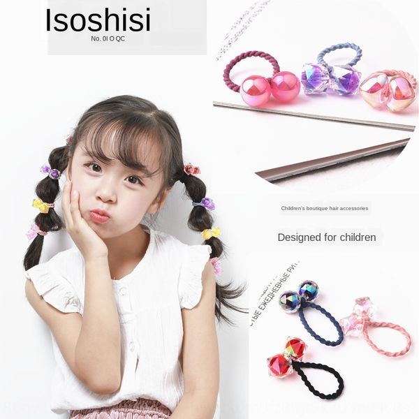 

zf3ly gg mm crystal children's accessories cartoon headdress 10 sets barreled double crystal ball balls hair ring hair rope ponytail he, Slivery;white