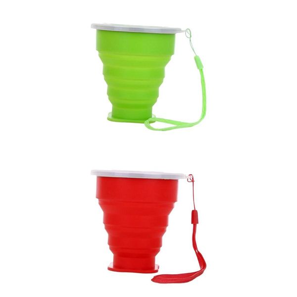 

2pcs складных силиконовых путешествий кофе чай чашка открытого кемпинг пейте чашки