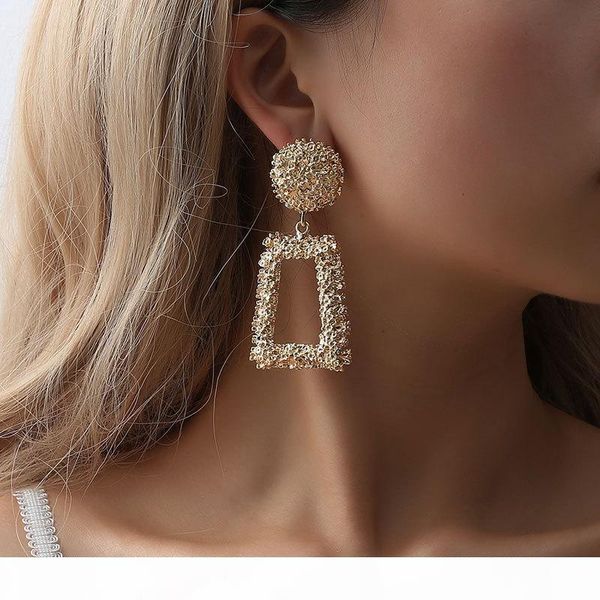 

s big vintage earrings for women gold color geometric statement earring 2019 metal earing hanging fashion jewelry trend, Silver