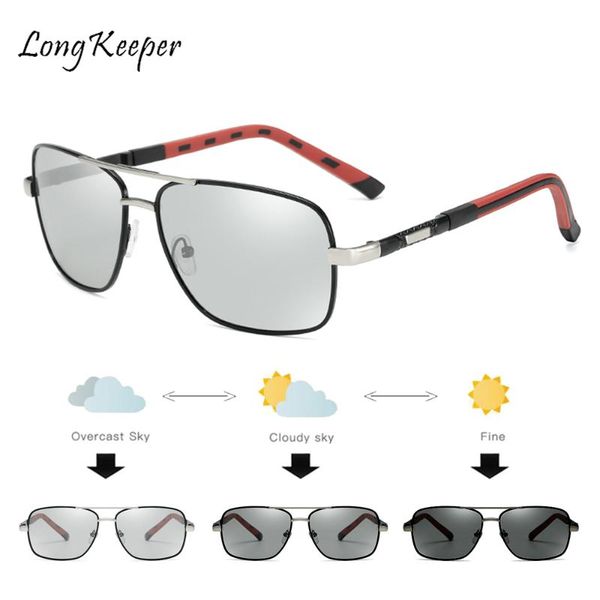 

2020 pchromic polarized sunglasses men women vintage pilot chameleon sun glasses discoloration driving uv400, White;black
