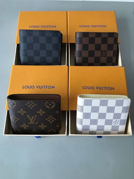

2020 new bag billfold plaid pattern women wallet men pures high-end designer wallet with box