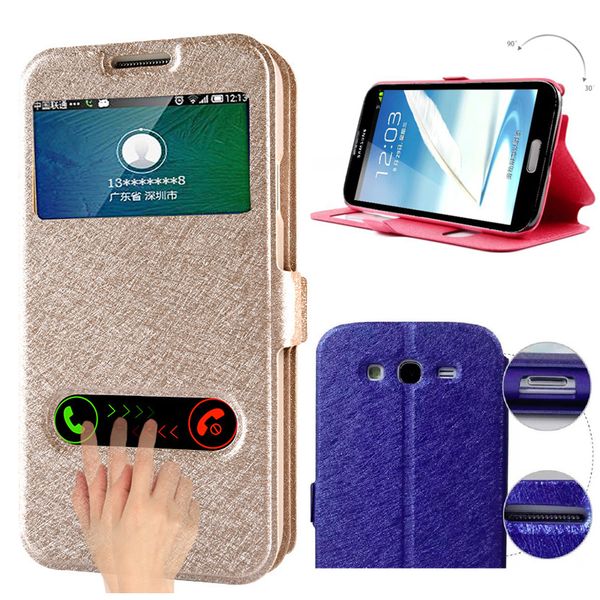 

leather flip case for samsung galaxy s8 plus s7 edge s6 a3 a5 2017 j5 j1 mini 2016 cover cases window open stand holder fundas