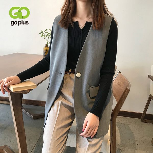 

goplus autumn women's vest korean style black v-neck single button sleeveles vests office lady chalecos para mujer, Black;white
