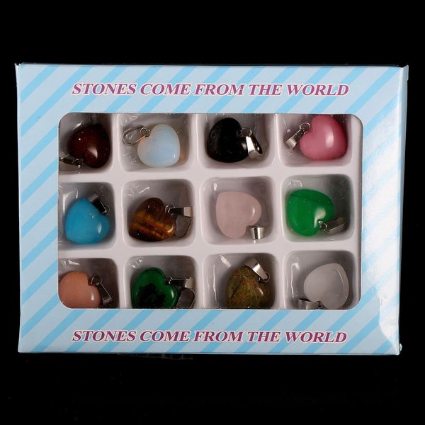 

selling natural box stone boxed jewelry love type stone pendant accessory pendant, Silver