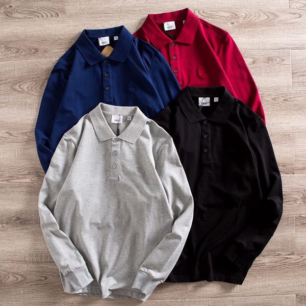 

2020 fashion catwalk b brands mens womens designer embroidery polo tshirt long sleeve tee luxury streewear m-2xl 726, Black;green