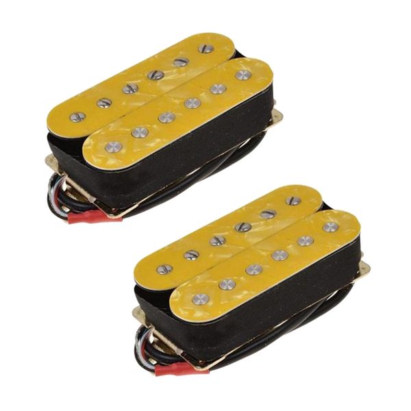 

premium electric guitar pickups humbucker double coil pickup set, 6 strings, yellow