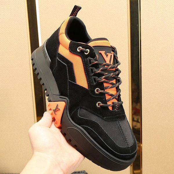 

men shoes fashion rhyton leather sneakers footwear zapatos de hombre athletic with original box mens shoes leather drop h548, Black