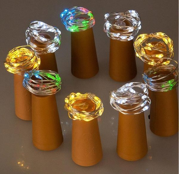 

dhl 2m led wine bottle ser decoration copper strip wire outdoor party decoration novelty night lamp diy cork beautiful light string a02