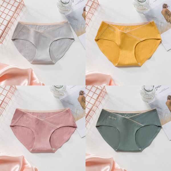 

новых женщин с низкой талией цельный бесшовные антибактериальным чистого хлопка подкладка комфортно нижнее белье дышащий женщин нижнее белье, Black;white