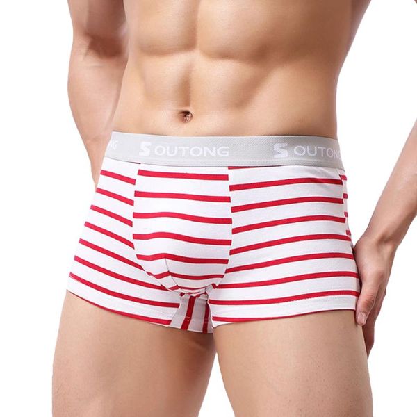 

new arrival stripe printed men boxer breathable men comfortable under pant casual underwear wholesale, Black;white