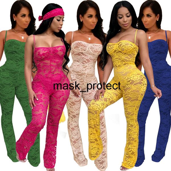 

back hollow sleeveless straps conjoined wide leg pants lace crochet conjoined pants 2059, Black;white