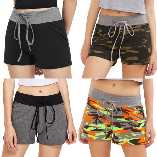 

womens super elastic running fitness yoga shorts for woman symphony geometric diamond print summer fashion sports short pants#1731, White;black