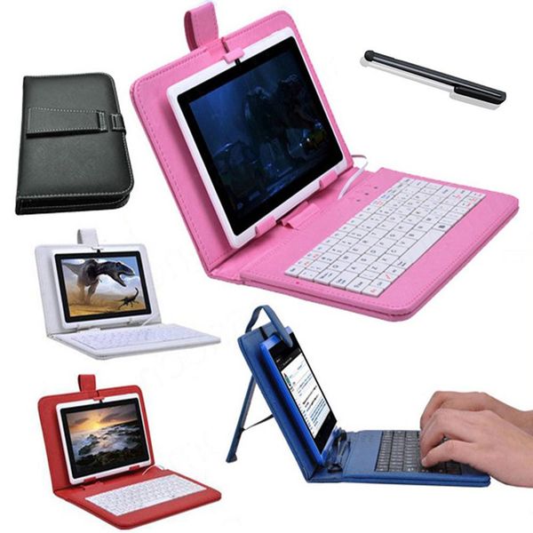 

7 inch leather case with micro usb keyboard for apad epad flytouch tablet case