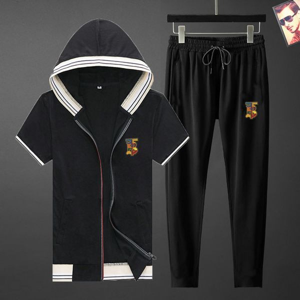 

2020 mens tracksuits with fashion embroidery street sports styles fashion polo shirts spring autumn casual clothes, Gray