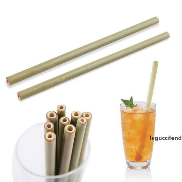 

100% natural bamboo straw 23cm reusable drinking straw eco-friendly beverages straws cleaner brush for home party wedding bar drinking tools