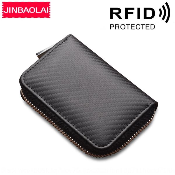 

jinbaolai carbon fiber cover rfid organ bag anti-magnetic multi- card bag credit card cover coin purse