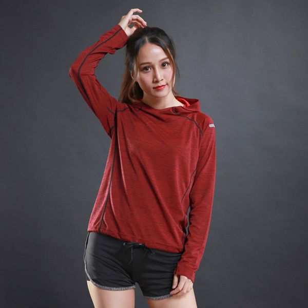 

2020 новая осень женщины hoodie спорт свитер run gym workout спортивная с длинным рукавом breathble vogue бег одежда обучение лучшие, Black;red