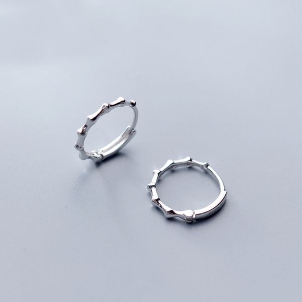 

mloveacc real 925 sterling silver ethnic bamboo geometric round hoop earrings for women party minimalist fashion jewelry, Golden;silver