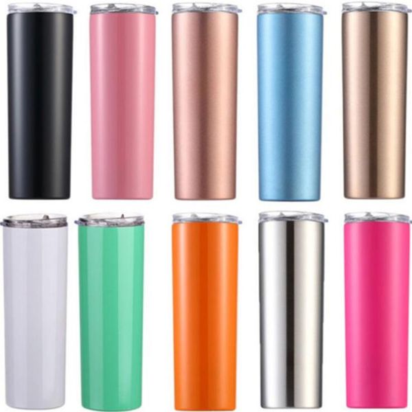 

stainless steel tumbler skinny cups wine bottle cup straight insulated vacuum tumblers insulated cold straw car water bottle dwa706