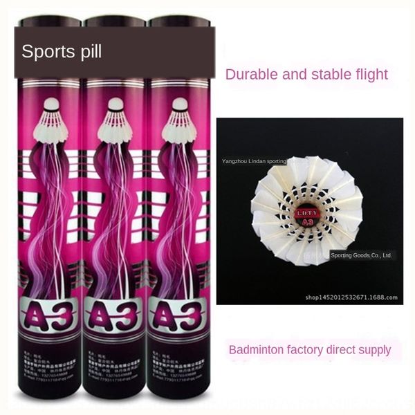 

lin dan wool ball badminton sports combat resistance flight stability training competition 12 pieces badminton