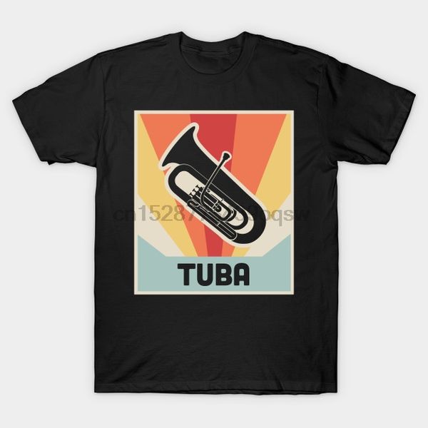 

men tshirt vintage style tuba poster tuba t shirt printed t-shirt tees top, White;black