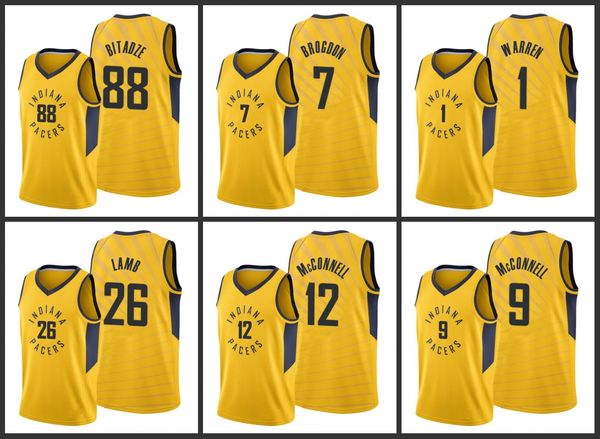 

indiana pacers malcolm brogdon t.j. mcconnell goga bitadze jeremy lamb tyreke evans t.j. warren men 2019-20 city jersey, Black