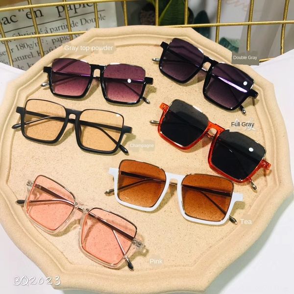 

new fashion half-frame children's sun 2023 new fashion children's street anti-ultraviolet glasses outdoor travel glasses, Blue
