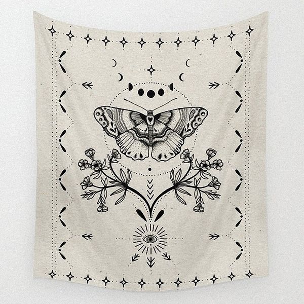 

sun moon butterfly pattern blanket bohemia wall hanging tarot mandala tapestry home bedroom decorating throw blanket