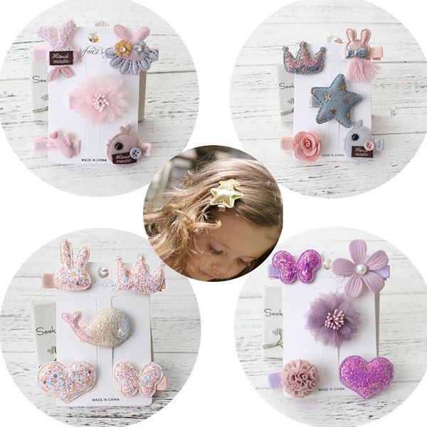 

мода дети девушки цветок клип, милые заколки для волос детей зажима волос аксессуары, Slivery;white