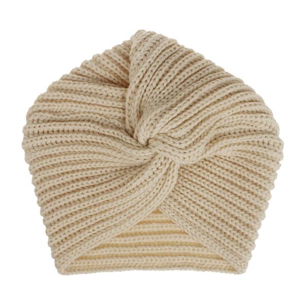 

2020 new fashion cross knotted bandana muslim hat women warm knitting turban cap female autumn winter hat turban, Blue;gray