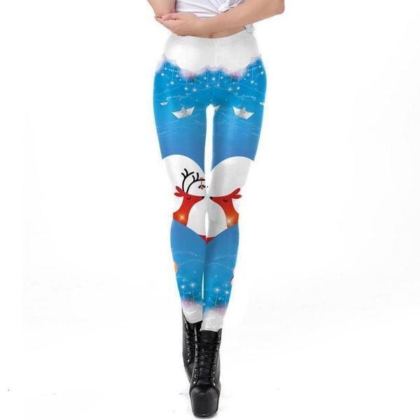 

2020 christmas leggings panties women winter christmas print plus size woman autumn woman clothes spodnie waist, Black