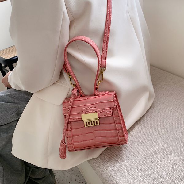 

каменный узор mini tote мешок 2020 новая мода высокого качества кожа pu женщин конструктор сумки блокировки плеча сумка