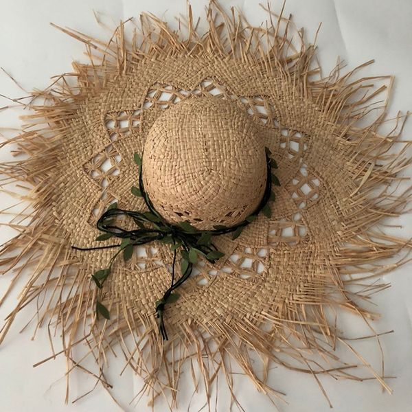 

zjbechahmu fashuon solid vintage straw sun hats for women girl summer cap outdoor holiday sunshade beach folding hat new fedoras y200619, Blue;gray