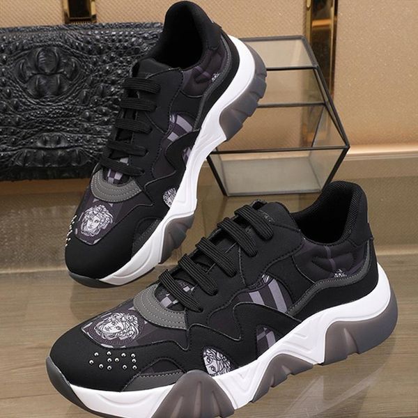 

fast delivery mens shoes herren luxus marken schuhe comfortable sports autumn and winter footwears casual lace -up low vintage men shoes, Black