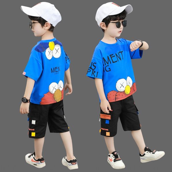 

wsmfj clohing boys' summer new jeans t-shir se middle and large children korean 2020 medium pants short jeans wear children's chil