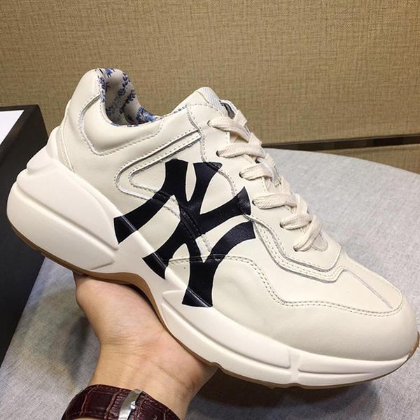 

new arrival zapatillas hombre men 's rhyton sneaker with print men 's shoes low sports men shoes autumn and winter plus size, Black