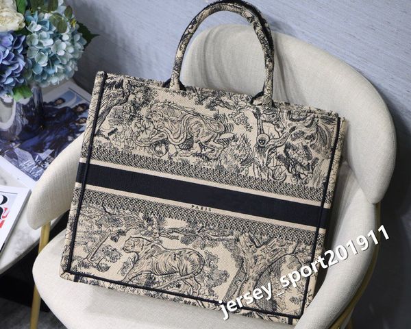 

book tote embroidery carryall designer womens handbag handle shopping casual beach purse travel canvas it bag private custom tiger