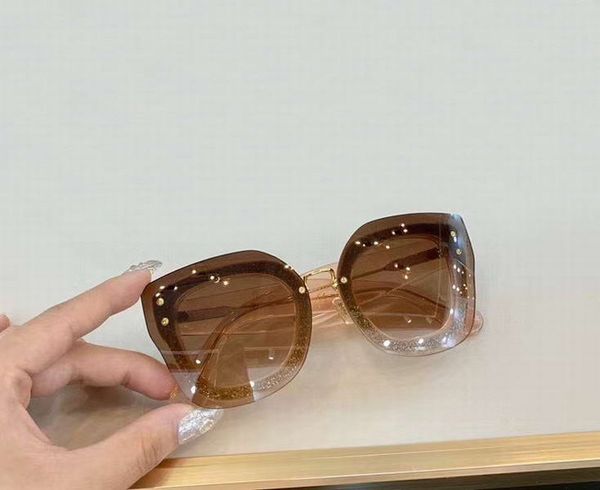 

01r pink glitter /brown pink shaded rimless sunglasses des lunettes de soleil women sunglasses shades new with box, White;black
