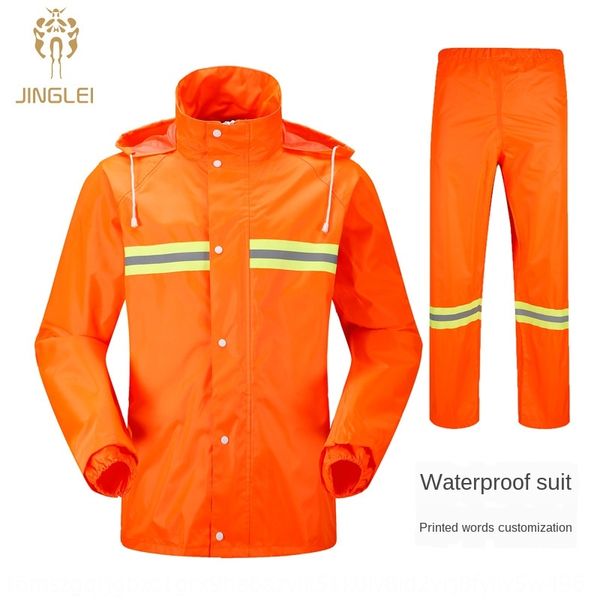 

jqsd2 raincoat and rain set for sanitation workers waterproof long-sleeved clothing double-layer suit pants suit clothing pants set thickene