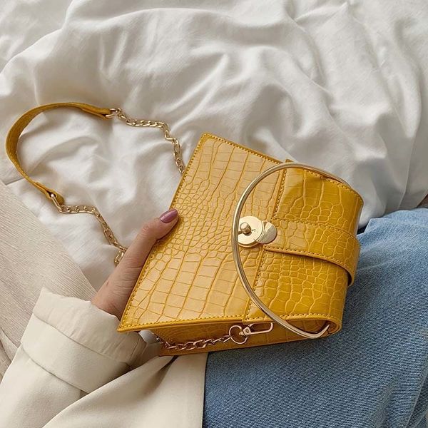 

trapezoid stone pattern pu leather crossbody bags for women 2020 shoulder messenger bag female handbags metal handle totes #45